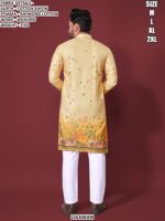 Men’s Cotton Rayon Kurta Pajama Set With Weaving Work