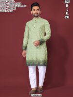 Men’s Cotton Rayon Kurta Pajama Set With Weaving Work