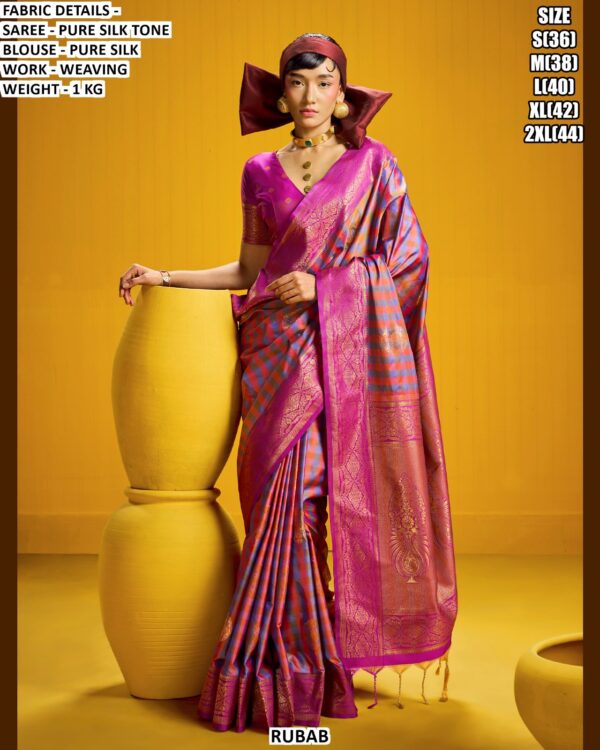 Premium Pure Silk Tone Saree With Elegant Weaving Work