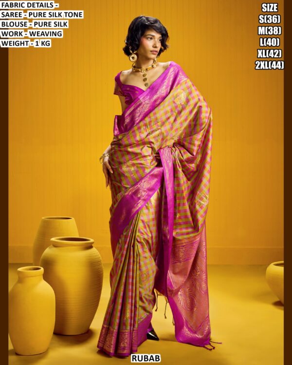 Premium Pure Silk Tone Saree With Elegant Weaving Work