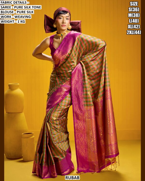 Premium Pure Silk Tone Saree With Elegant Weaving Work