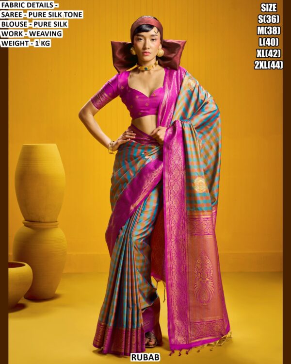 Premium Pure Silk Tone Saree With Elegant Weaving Work