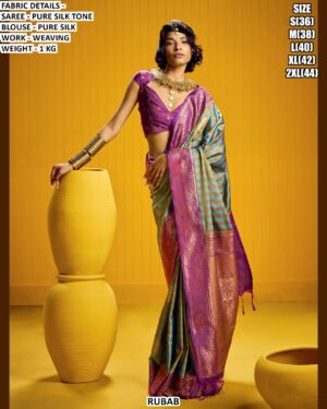 Premium Pure Silk Tone Saree With Elegant Weaving Work