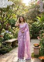 Stylish Designer Saree With Sequins And Moti Detailing