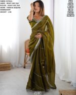 Elegant Embroidered Saree With Designer Blouse