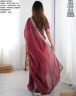 Elegant Embroidered Saree With Designer Blouse