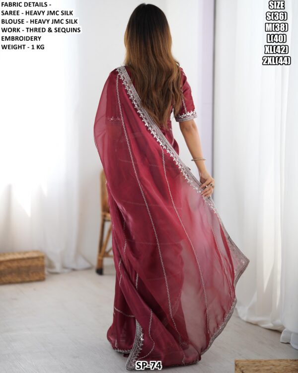 Elegant Embroidered Saree With Designer Blouse