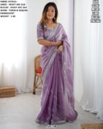 Elegant Embroidered Saree With Designer Blouse