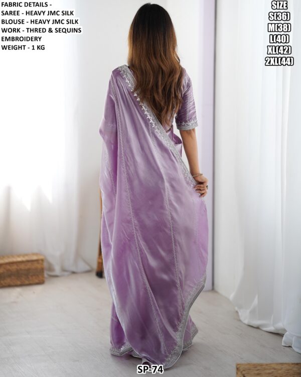 Elegant Embroidered Saree With Designer Blouse