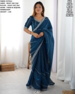 Elegant Embroidered Saree With Designer Blouse