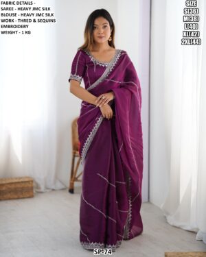 Elegant Embroidered Saree With Designer Blouse