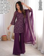 Premium Crunchy Silk Suit Set With Embroidery And Jari Border Work