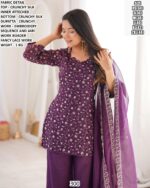 Premium Crunchy Silk Suit Set With Embroidery And Jari Border Work