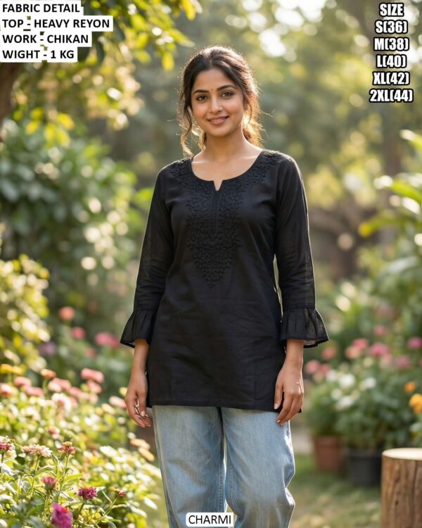 Premium Heavy Rayon Kurti With Elegant Chikan Work