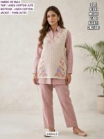 Women’s Linen Cotton Co Ord Set With Pure Jutte Jacket