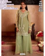 Designer Shimmer Tissue Embroidered Suit Set For Women