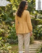 Women’s Linen Cotton Top Bottom Set With Two Pockets