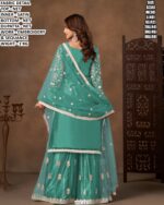 Premium Net Suit Set With Embroidery And Sequance Work