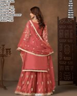 Premium Net Suit Set With Embroidery And Sequance Work