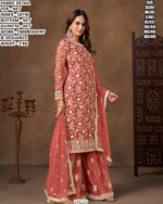 Premium Net Suit Set With Embroidery And Sequance Work