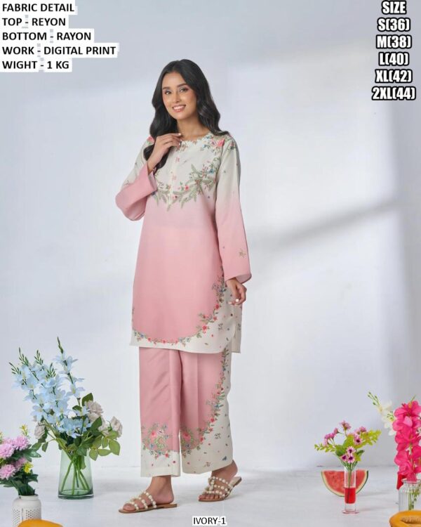 Elegant Digital Print Rayon Outfit For Women