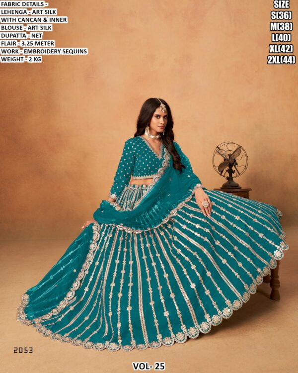 Elegant Embroidered Lehenga Choli With Sequins Work