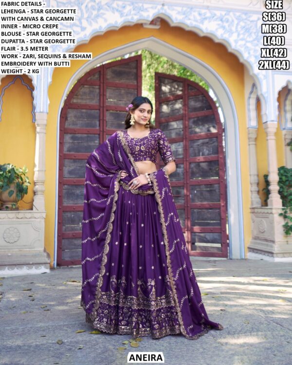 Women’s Star Georgette Lehenga Choli With Resham Embroidery