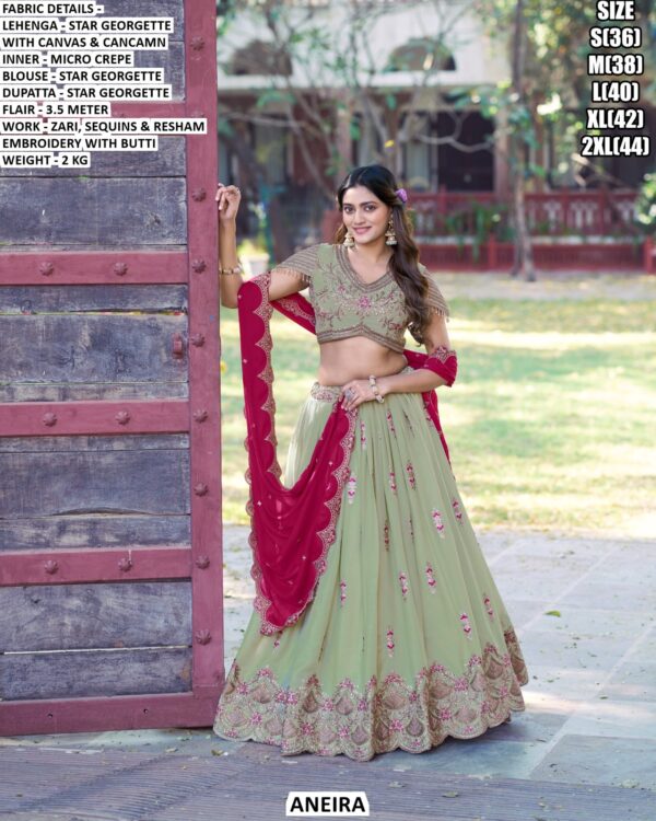 Women’s Star Georgette Lehenga Choli With Resham Embroidery