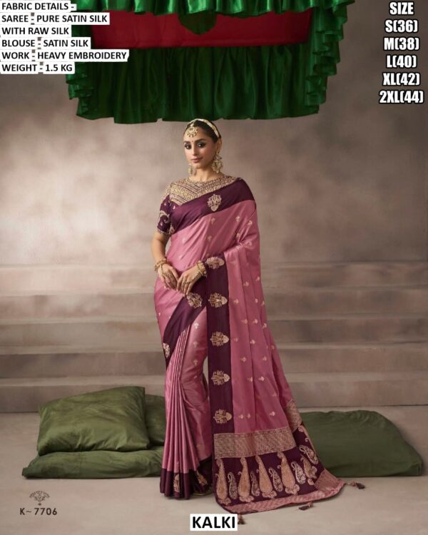 Women’s Festive Wear Saree With Embroidered Blouse