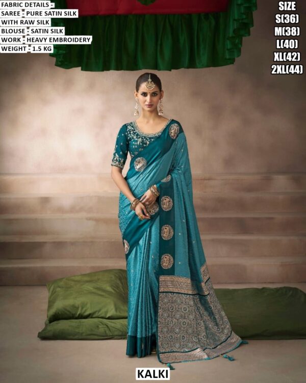 Women’s Festive Wear Saree With Embroidered Blouse