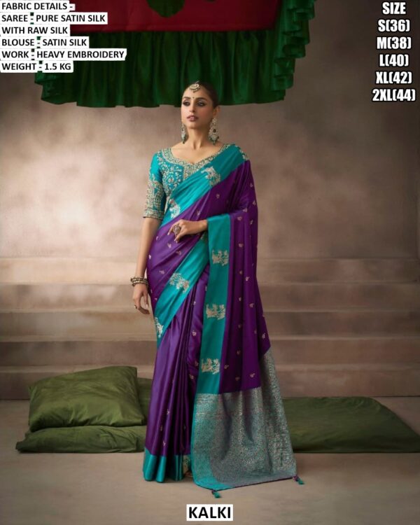 Women’s Festive Wear Saree With Embroidered Blouse