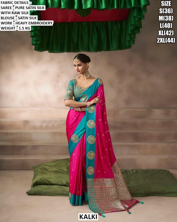 Women’s Festive Wear Saree With Embroidered Blouse