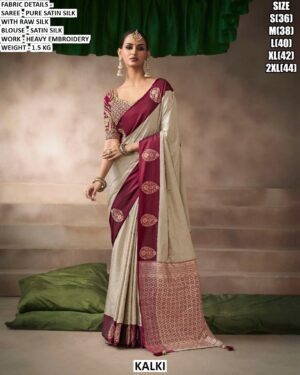 Women’s Festive Wear Saree With Embroidered Blouse