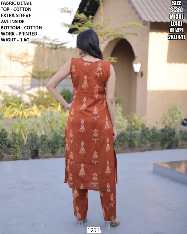 Premium Cotton Kurti & Pent  Set With Printed Work