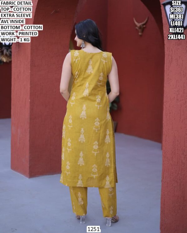 Premium Cotton Kurti & Pent  Set With Printed Work