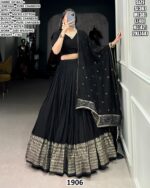 Elegent  Pure Chanderi Lehenga Choli With Zari Weaving Dupatta