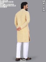 Men’s Soft Cotton Kurta Pajama Set With Chikankari Embroidery