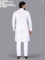 Men’s Soft Cotton Kurta Pajama Set With Chikankari Embroidery