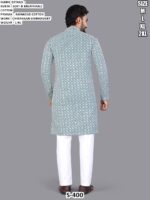 Men’s Soft Cotton Kurta Pajama Set With Chikankari Embroidery