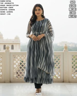 Georgette Suit Set With Lehriya Dupatta For Women