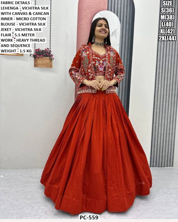 Elegant Lehenga Choli With Heavy Thread And Sequence Work