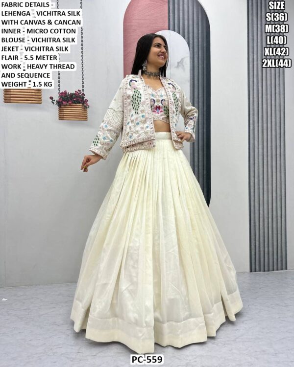 Elegant Lehenga Choli With Heavy Thread And Sequence Work