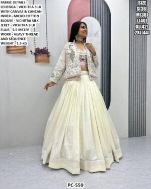 Elegant Lehenga Choli With Heavy Thread And Sequence Work