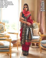 Premium Pure Matka Silk Saree With Gold Zari Work And Bamboo Finish