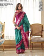 Premium Pure Matka Silk Saree With Gold Zari Work And Bamboo Finish