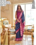 Premium Pure Matka Silk Saree With Gold Zari Work And Bamboo Finish