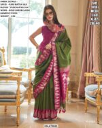 Premium Pure Matka Silk Saree With Gold Zari Work And Bamboo Finish