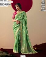 Women’s Viscous Dola Silk Saree With Brocade Blouse