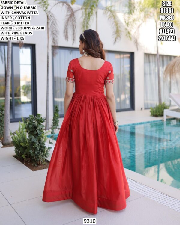 Premium Designer Gown With Sequins, Zari And Pipe Beads Work For Ladies