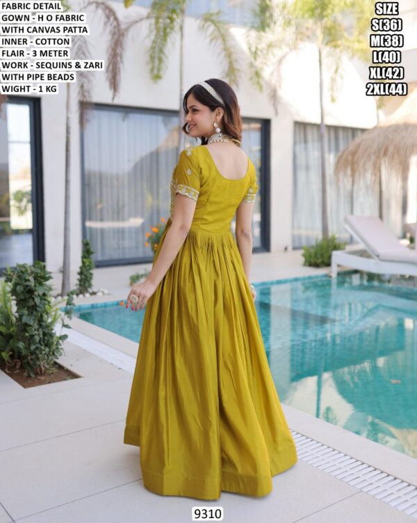 Premium Designer Gown With Sequins, Zari And Pipe Beads Work For Ladies